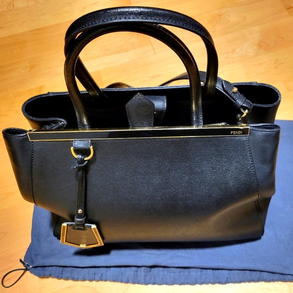 Fendi Black Leather Medium 2Jours Tote - Picture 1 of 12